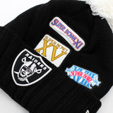 ニューエラ ニットキャップ オークランド レイダース NFL SUPER BOWL PATCHES KNIT CAP BEANIE BLACK