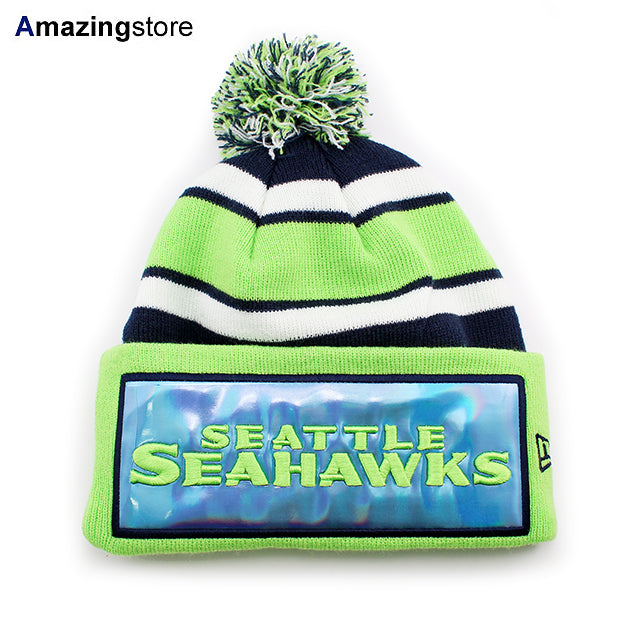ニューエラ ニットキャップ ビーニー シアトル シーホークス NFL BIG-SCREEN KNIT CAP BEANIE LIME GREEN