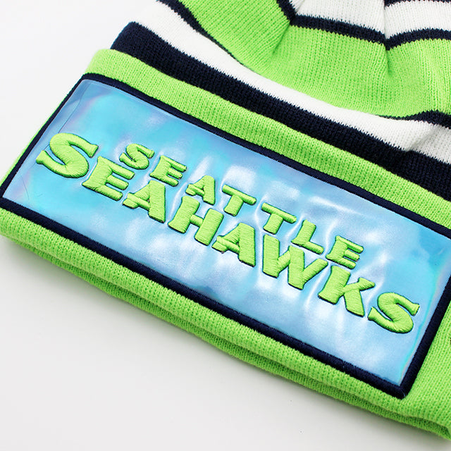ニューエラ ニットキャップ ビーニー シアトル シーホークス NFL BIG-SCREEN KNIT CAP BEANIE LIME GREEN