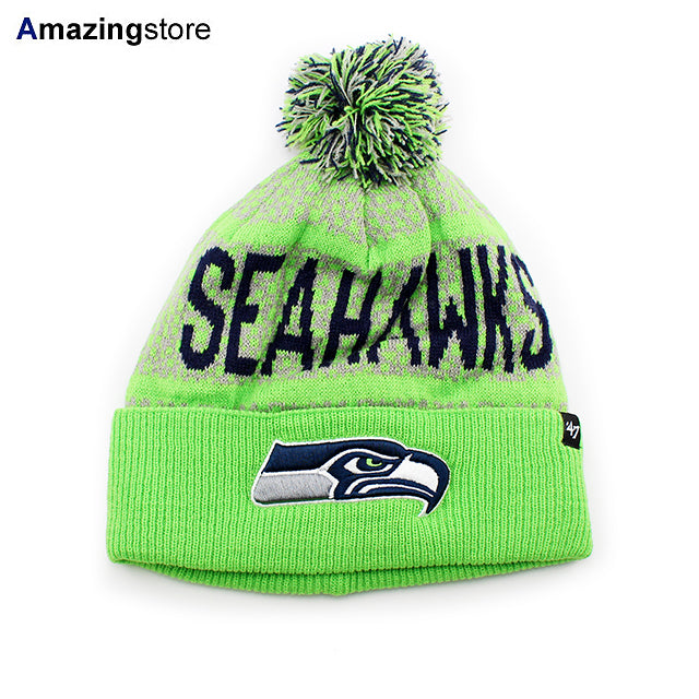 47ブランド ニットキャップ ビーニー シアトル シーホークス NFL REDROCK KNIT CAP BEANIE LIME GREEN