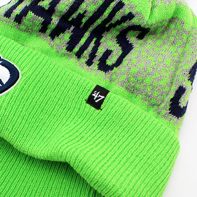 47ブランド ニットキャップ ビーニー シアトル シーホークス NFL REDROCK KNIT CAP BEANIE LIME GREEN