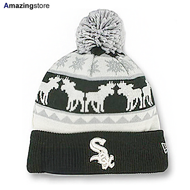ニューエラ ニットキャップ ビーニー シカゴ ホワイトソックス MLB THE MOOSER KNIT BEANIE BLACK