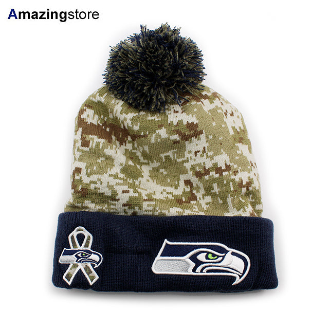 ニューエラ ニットキャップ ビーニー シアトル シーホークス NFL 2015 SALUTE-TO-SERVICE KNIT CAP BEANIE CAMO
