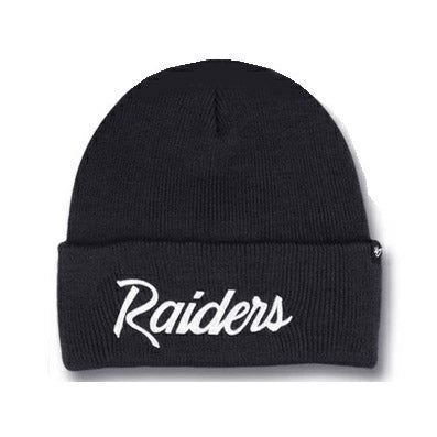 ニューエラ ニット ビーニーキャップ オークランド レイダース NFL TEAM-SCRIPT CUFFED KNIT BEANIE CAP BLACK