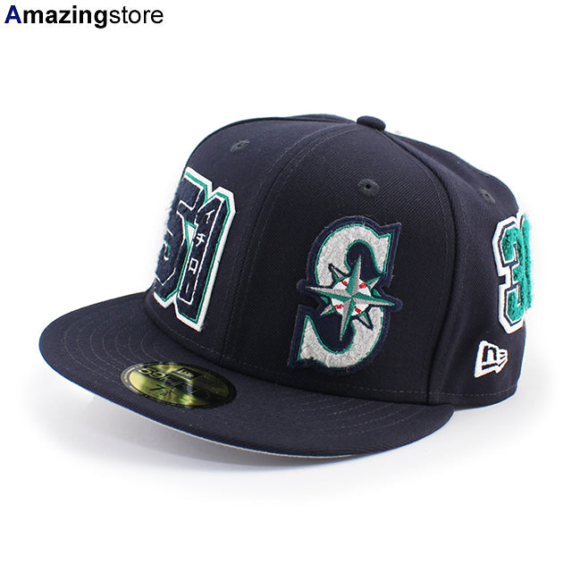 イチローモデル ニューエラ キャップ 59FIFTY シアトル マリナーズ ICHIRO CHENILLE PATCHES FITTED CAP NAVY