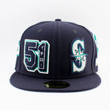 イチローモデル ニューエラ キャップ 59FIFTY シアトル マリナーズ ICHIRO CHENILLE PATCHES FITTED CAP NAVY