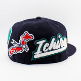 イチローモデル ニューエラ キャップ 59FIFTY シアトル マリナーズ ICHIRO CHENILLE PATCHES FITTED CAP NAVY