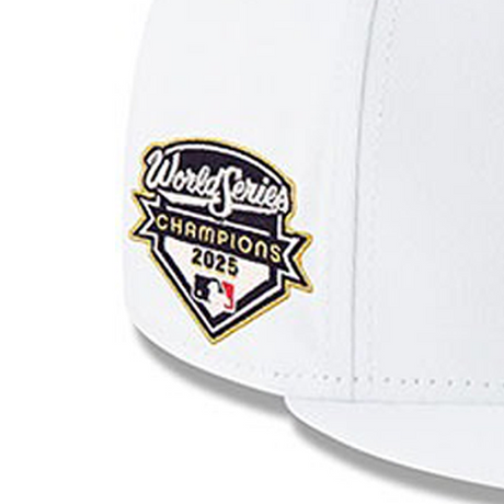 2025 ワールドシリーズチャンピオンモデル ニューエラ キャップ 59FIFTY ロサンゼルス ドジャース MLB WORLD SERIES CHAMPIONS SIDE PATCH FITTED CAP WHITE-WHITE