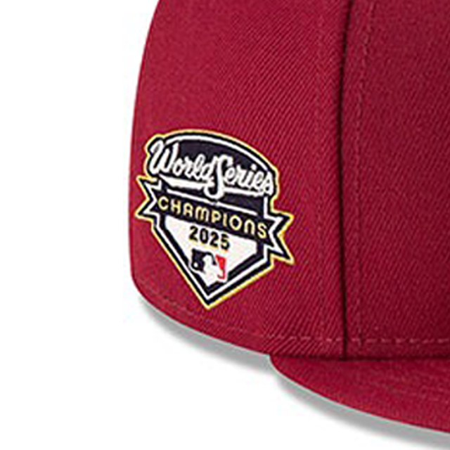 2025 ワールドシリーズチャンピオンモデル 海外取寄 ニューエラ キャップ 59FIFTY ロサンゼルス ドジャース MLB WORLD SERIES CHAMPIONS SIDE PATCH FITTED CAP BURGUNDY-WHITE