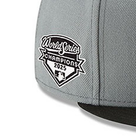 2025 ワールドシリーズチャンピオンモデル ニューエラ キャップ 59FIFTY ロサンゼルス ドジャース MLB WORLD SERIES CHAMPIONS SIDE PATCH FITTED CAP GRAY-BLACK