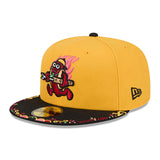 ニューエラ キャップ 59FIFTY アクロン ラバーダックス MiLB FITTED CAP GOLD BLACK