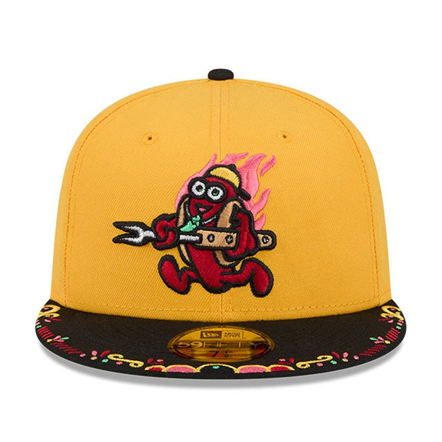 ニューエラ キャップ 59FIFTY アクロン ラバーダックス MiLB FITTED CAP GOLD BLACK