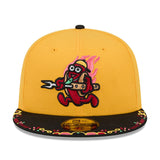 ニューエラ キャップ 59FIFTY アクロン ラバーダックス MiLB FITTED CAP GOLD BLACK