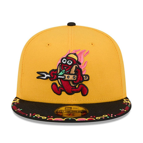 ニューエラ キャップ 59FIFTY アクロン ラバーダックス MiLB FITTED CAP GOLD BLACK