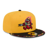ニューエラ キャップ 59FIFTY アクロン ラバーダックス MiLB FITTED CAP GOLD BLACK