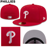 海外取寄 MLB ラインストーンロゴモデル ニューエラ キャップ 59FIFTY MLB RHINESTONE LOGO FITTED CAP