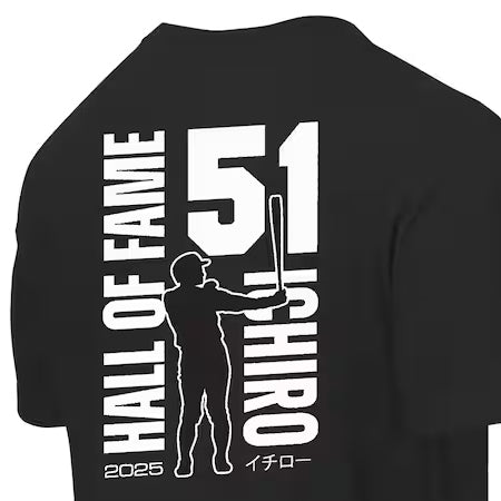 イチロー選手モデル 海外取寄 ニューエラ Tシャツ シアトル マリナーズ 2025 NATIONAL HALL OF FAME GRAPHIC T-SHIRT BLACK