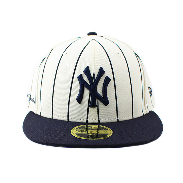 ニューエラ 59FIFTY ニューヨーク ヤンキース MLB 2T TEAM-BASIC LC LOW-CROWN FITTED CAP LP OFF WHITE STRIPE-NAVY