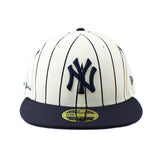 ニューエラ 59FIFTY ニューヨーク ヤンキース MLB 2T TEAM-BASIC LC LOW-CROWN FITTED CAP LP OFF WHITE STRIPE-NAVY