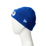 子供用 ニューエラ ニットビーニーキャップ セサミストリート YOUTH COOKIE MONSTER FACE BASIC CUFF KNIT BEANIE CAP BLUE
