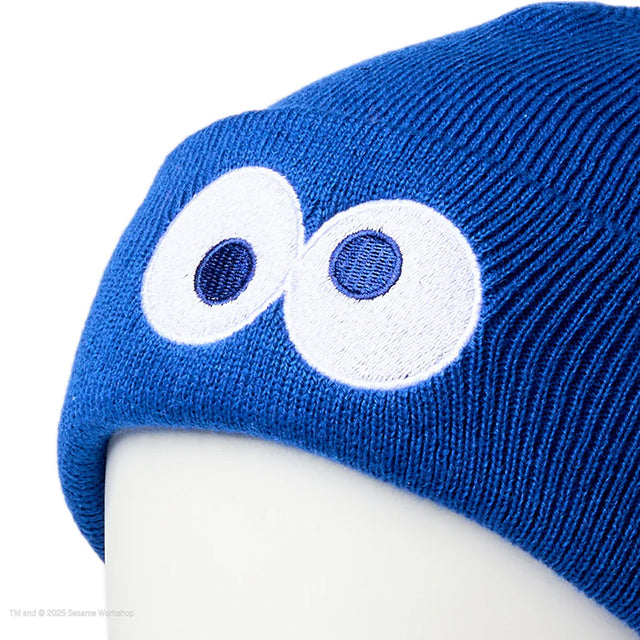 子供用 ニューエラ ニットビーニーキャップ セサミストリート YOUTH COOKIE MONSTER FACE BASIC CUFF KNIT BEANIE CAP BLUE