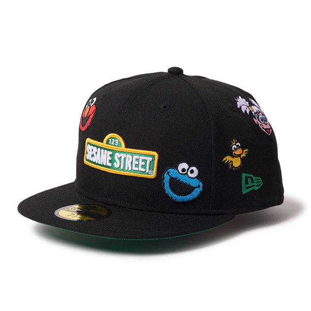 ニューエラ 59FIFTY キャップ セサミストリート ALL-POVER FITTED CAP BLACK