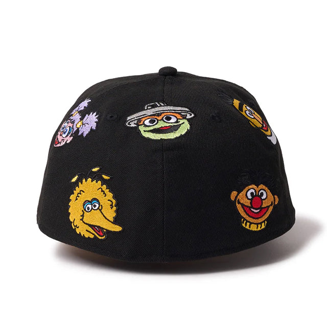 ニューエラ 59FIFTY キャップ セサミストリート ALL-POVER FITTED CAP BLACK