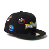 ニューエラ 59FIFTY キャップ セサミストリート ALL-POVER FITTED CAP BLACK
