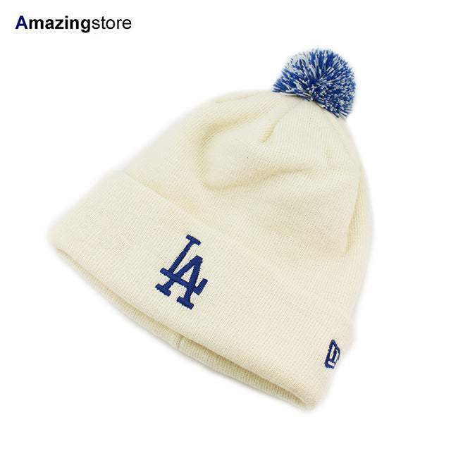 ニューエラ ニット ビーニーキャップ ロサンゼルス ドジャース MLB POM PON KNIT BEANIE CAP OFF WHITE