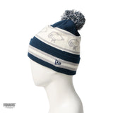 ニューエラ ニット ビーニーキャップ ピーナッツ POM PON KNIT PEANUTS JACQUARD NAVY