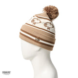ニューエラ ニット ビーニーキャップ ピーナッツ POM PON KNIT PEANUTS JACQUARD BEIGE