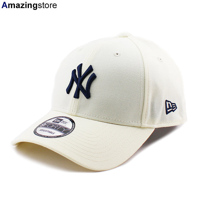 ニューエラ キャップ 9FORTY ニューヨーク ヤンキース MLB WOVEN LABEL ADJUSTABLE CAP CHROME WHITE