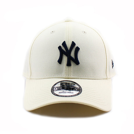ニューエラ キャップ 9FORTY ニューヨーク ヤンキース MLB WOVEN LABEL ADJUSTABLE CAP CHROME WHITE