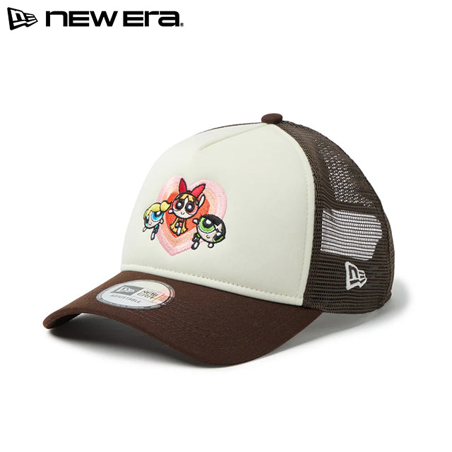 パワーパフガールズ ニューエラ キャップ スナップバック 9FORTY A-FRAME TRUCKER MESH SNAPBACK CAP CHROME BROWN
