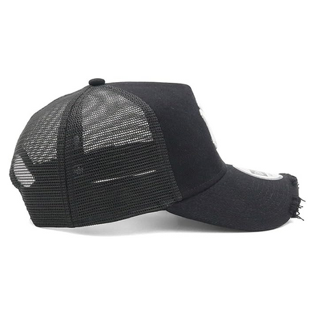 ニューエラ キャップ 9FORTY ニューヨーク ヤンキース DAMAGED TWILL A-FRAME MESH CAP BLACK