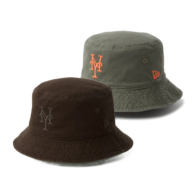ニューエラ バケット01 ニューヨーク メッツ REVERSIBLE BUKET-01 HAT BURNT WOOD-OLIVE