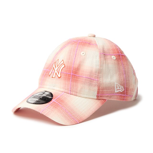ニューエラ キャップ 9TWENTY ニューヨーク ヤンキース MLB OMBRE PLAID STRAPBACK CAP ORANGE