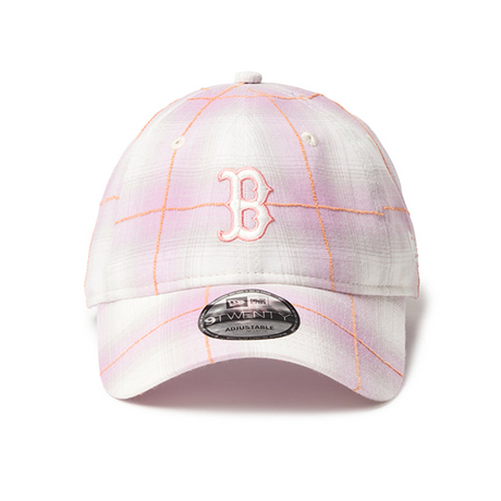 ニューエラ キャップ 9TWENTY ボストン レッドソックス MLB OMBRE PLAID STRAPBACK CAP PINK