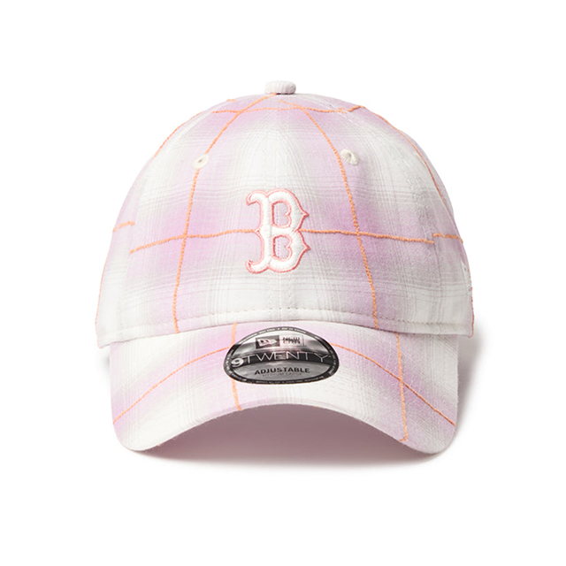 ニューエラ キャップ 9TWENTY ボストン レッドソックス MLB OMBRE PLAID STRAPBACK CAP PINK