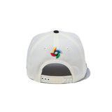 子供用 ニューエラ キャップ 9FIFTY WBC 日本 YOUTH 2026 WORLD BASEBALL CLASSIC J LOGO SNAPBACK CAP CHROME NAVY