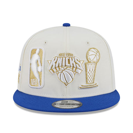海外取寄 ニューエラ キャップ 9FIFTY ニューヨーク ニックス 2026 NBA FINALS CHAMPIONS LOCKER ROOM RING CEREMONY SNAPBACK CAP WHITE-BLUE