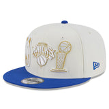 海外取寄 ニューエラ キャップ 9FIFTY ニューヨーク ニックス 2026 NBA FINALS CHAMPIONS LOCKER ROOM RING CEREMONY SNAPBACK CAP WHITE-BLUE