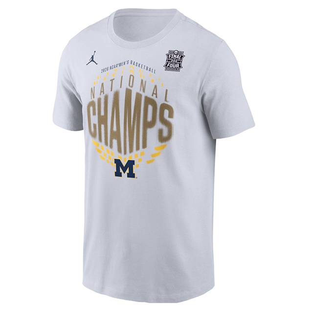 海外取寄 ジョーダンブランド Tシャツ ミシガン ウォルバリンズ 2026 NCAA MEN`S BASKETBALL TOURNAMENT MARCH MADNESS NATIONAL CHAMPIONS LOCKER ROOM T-SHIRTS WHITE