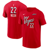 海外取寄 エイジャ・ウィルソンモデル ナイキ バスケ ラスベガス エーシズ WNBA NAME&NUMBER REBEL EDITION T-SHIRT RED