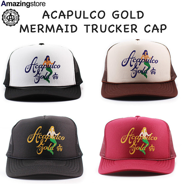 4色展開 アカプルコ ゴールド MERMAID TRUCKER CAP
