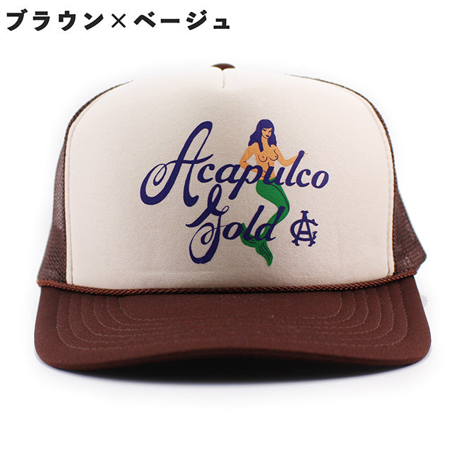 4色展開 アカプルコ ゴールド MERMAID TRUCKER CAP