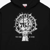 レブロン ジェームスモデル 海外取寄 ミッチェルアンドネス フーディ フィラデルフィア 76ers WITNESS HOODIE BLACK