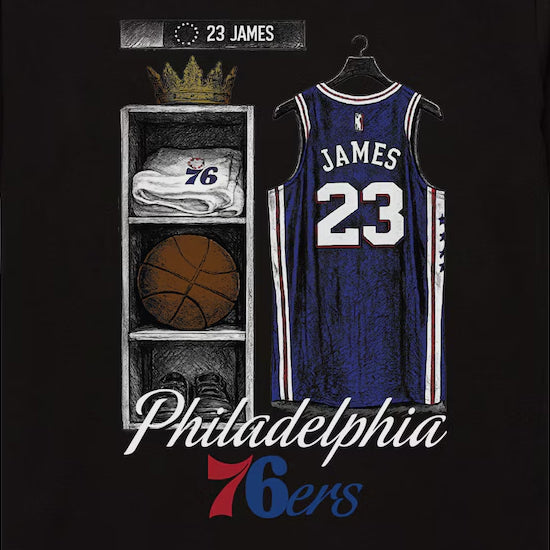 レブロン ジェームスモデル 海外取寄 ミッチェルアンドネス Tシャツ フィラデルフィア 76ers LOCKER ROOM T-SHIRT BLACK