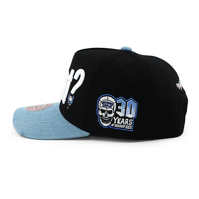 ストーン コールド スティーブ オースチン 30周年記念モデル ミッチェル＆ネス WWE キャップ WHAT? DENIM PRO PINCH SNAPBACK CAP BLACK