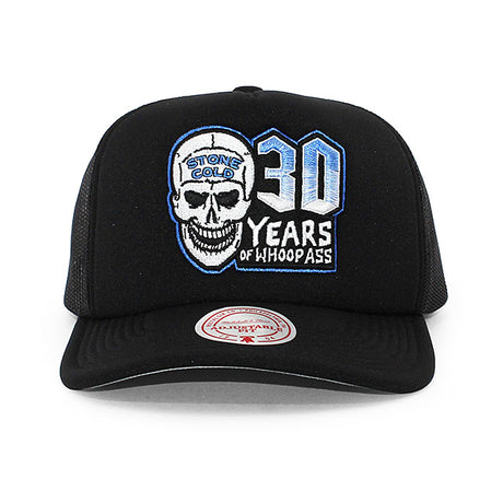 ストーン コールド スティーブ オースチン 30周年記念モデル ミッチェル＆ネス WWE メッシュキャップ 30TH TRUCKER MESH CAP BLACK